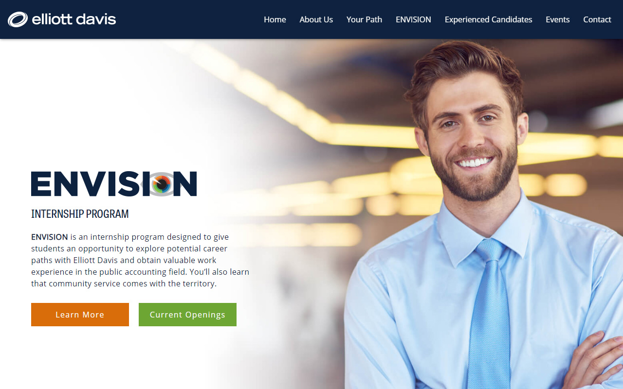 Elliott Davis Envision landing page