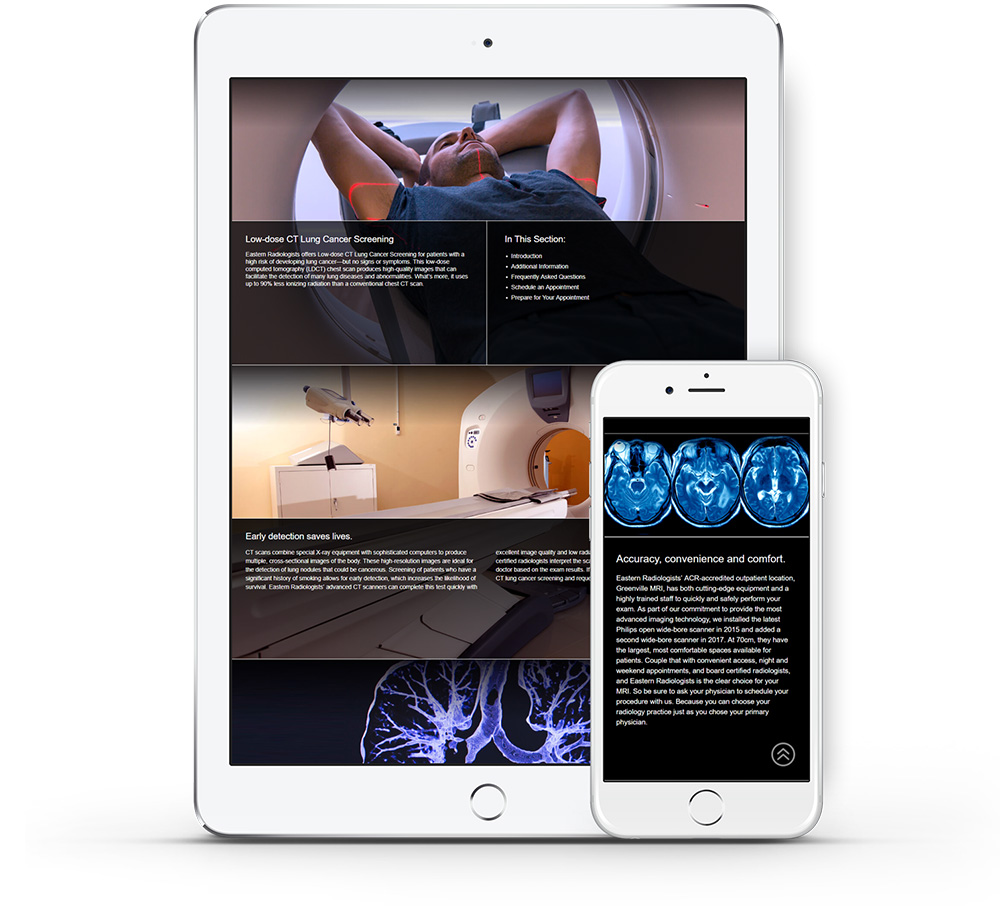 Eastern Radiologists mobile website development