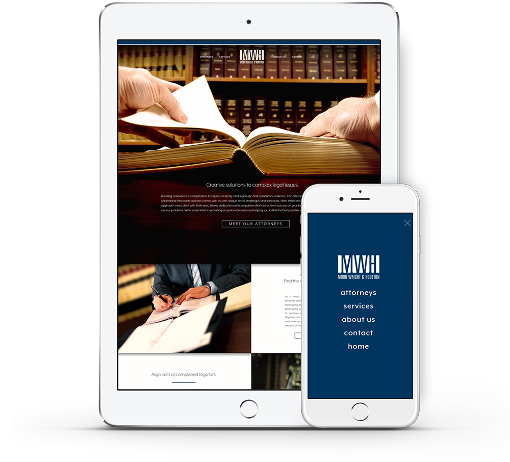Moon Wright & Houston mobile website development