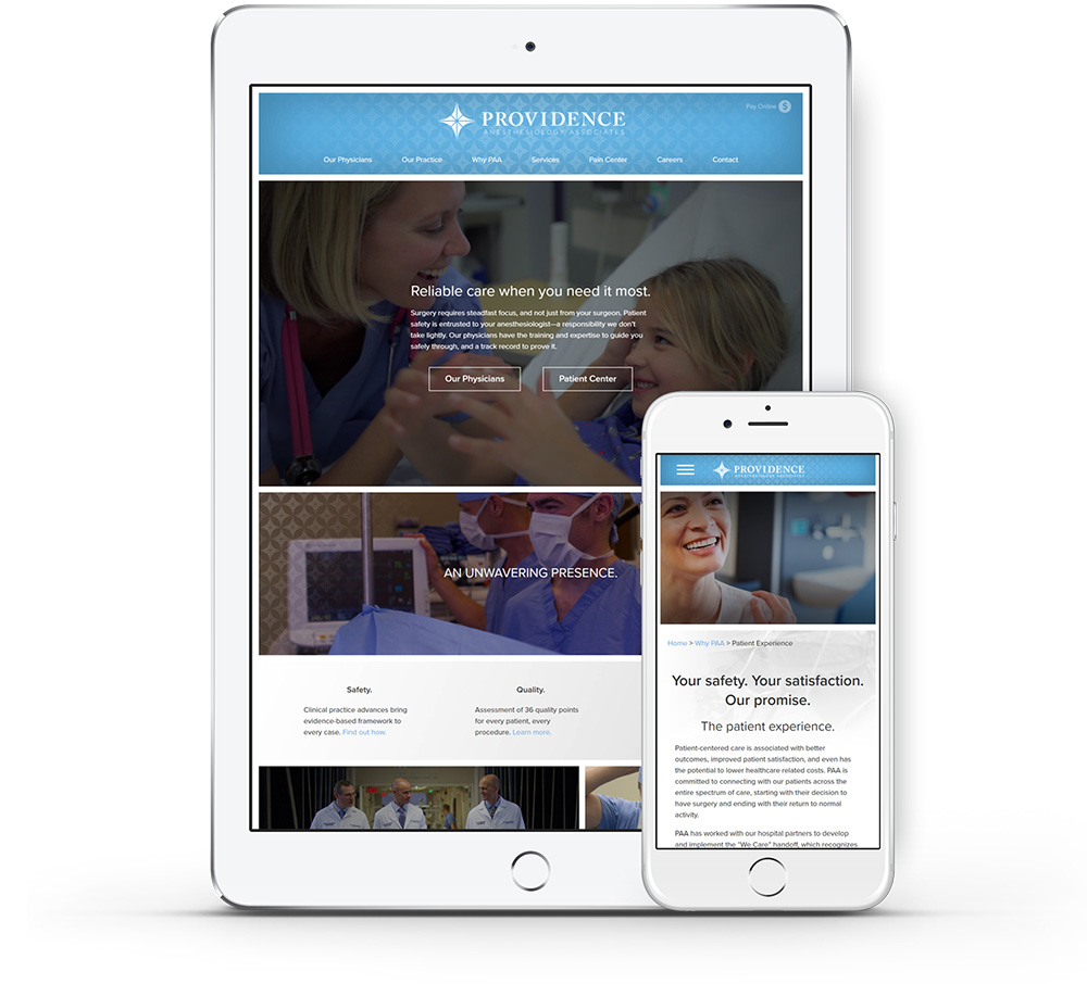 Providence Anesthesiology Associates mobile website development