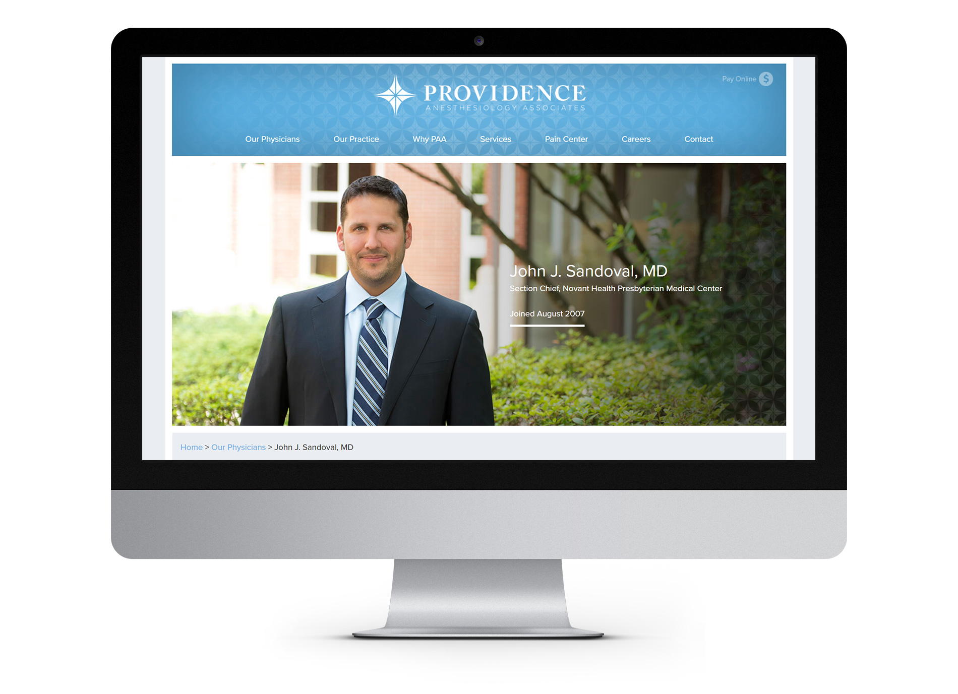 Providence Anesthesiology Associates website development
